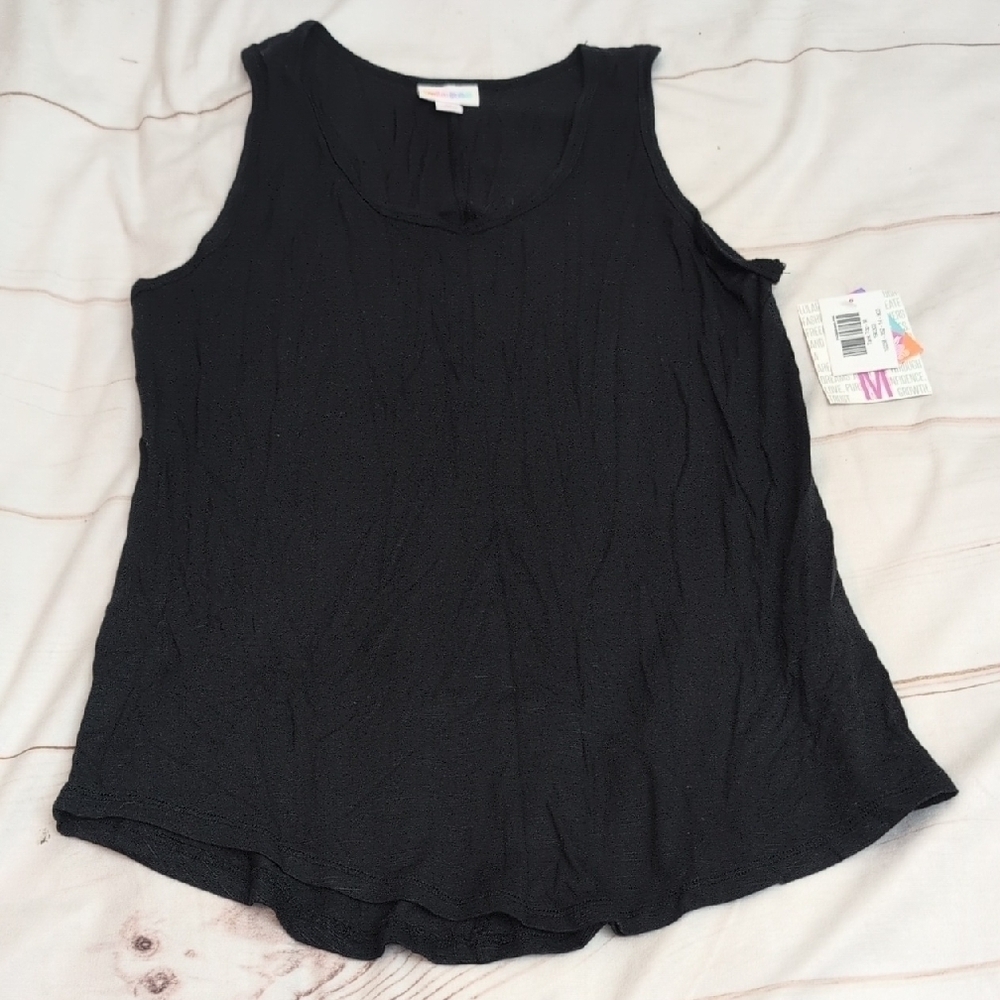 LuLa Roe Black Heathered Racerback Tank Top New size Medium Perfect Everyday